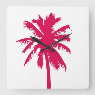 Red palm tree design, clock