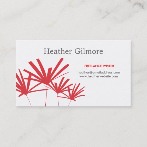 Customizable RED PALMS No. 2 Business Card