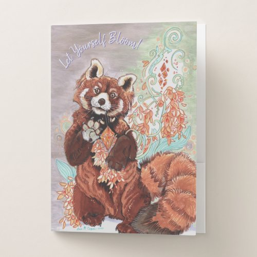 Red Panada Crystaline Vibes Art  Pocket Folder