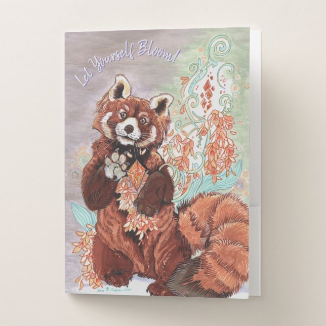 Red Panada Crystaline Vibes Art  Pocket Folder (Front)