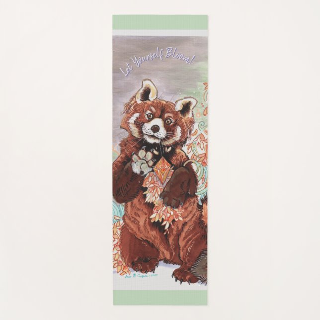 Red Panada Crystaline Vibes Art  Yoga Mat (Front)