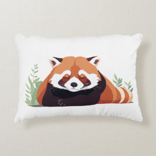 Red Panda Adorable Cute Animal Sleeping Relaxing Accent Pillow
