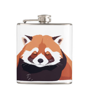 Red Panda Adorable Cute Animal Sleeping Relaxing  Flask