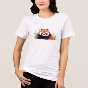 Red Panda Adorable Cute Animal Sleeping Relaxing Tri-Blend Shirt