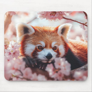 Red Panda Among Cherry Blossoms Mouse Pad