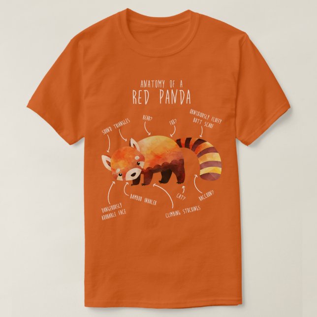 Red Panda Animal Anatomy 1 T-Shirt (Design Front)