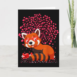 Red Panda Animal Lover Funny Red Panda Valentines Card