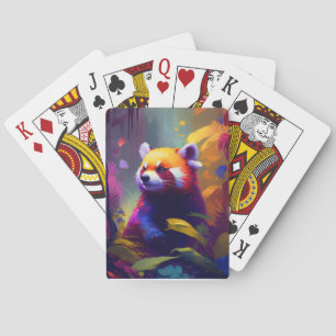 Red Panda Animal Portrait Painting Wildlife Forest Poker Cards