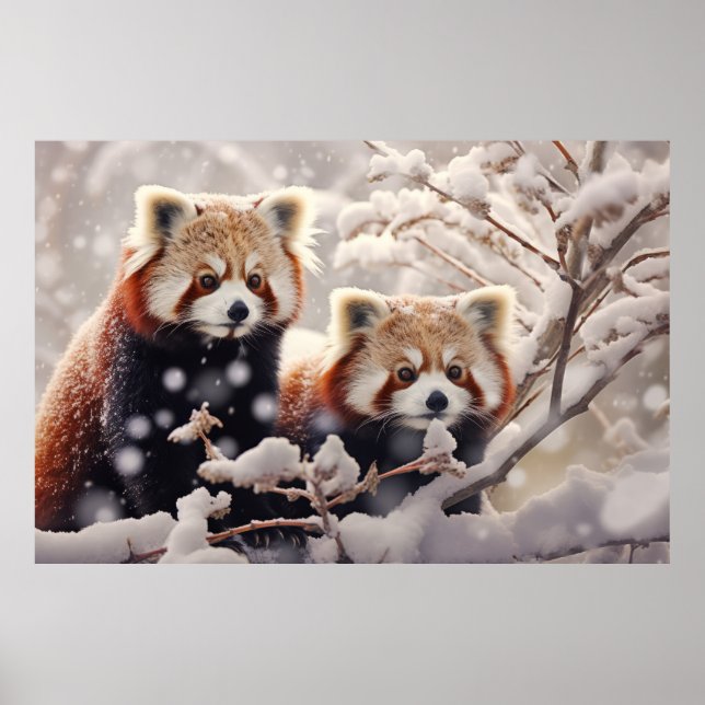 Red Panda Animal Wildlife Wilderness Colorful Art Poster (Front)