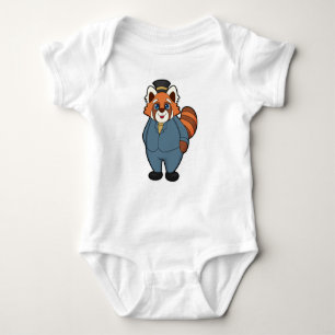 Red Panda as Groom with Hat Baby Bodysuit