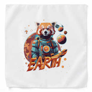 Red panda astronaut bandana
