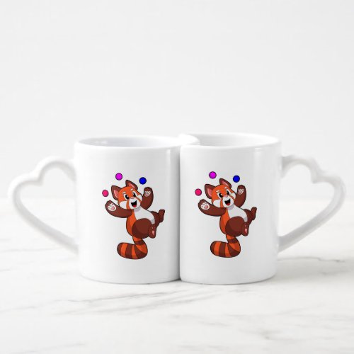 Red panda at Juggle CircusPNG Coffee Mug Set