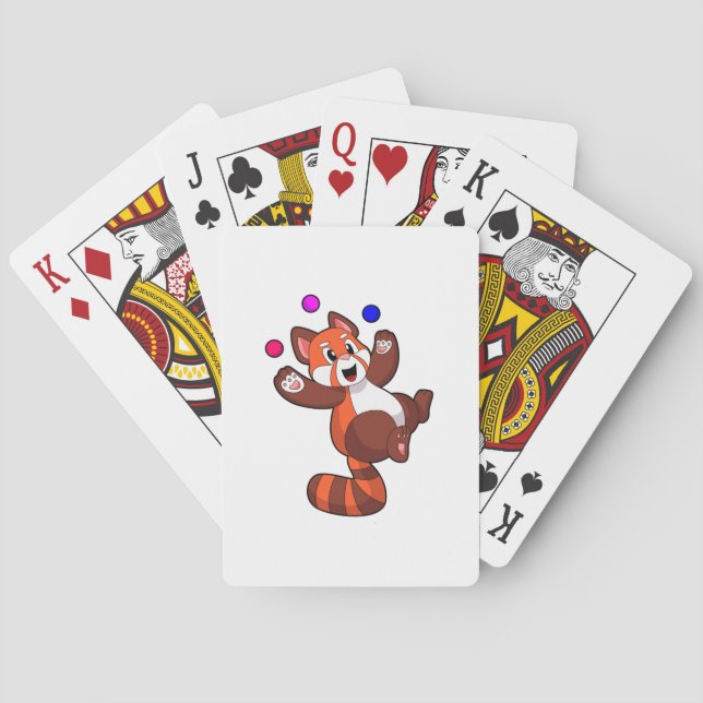 Red panda at Juggle Circus.PNG Poker Cards (Back)