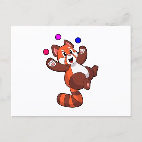 Red panda at Juggle CircusPNG Postcard