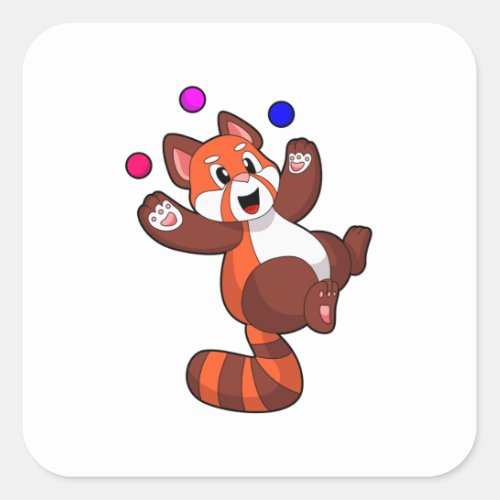 Red panda at Juggle CircusPNG Square Sticker