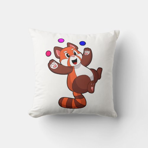 Red panda at Juggle CircusPNG Throw Pillow