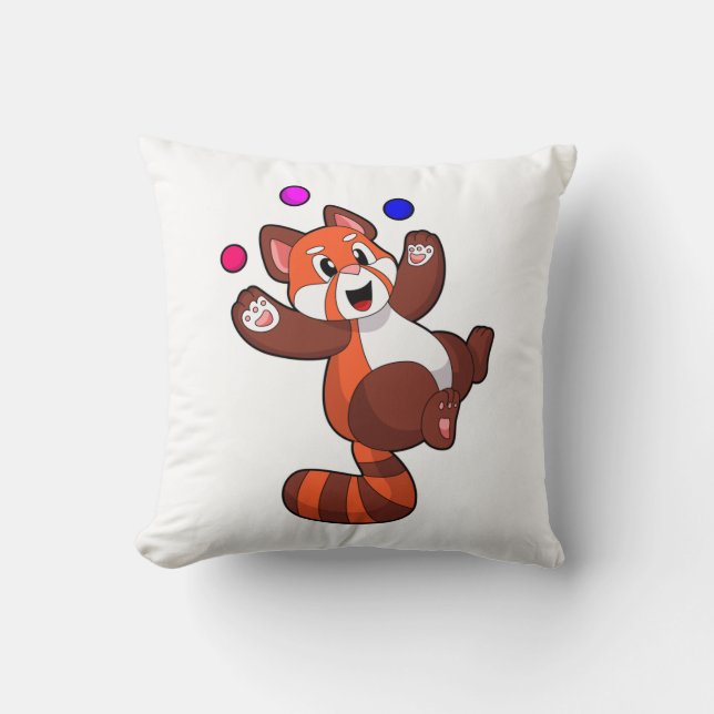 Red panda at Juggle Circus.PNG Throw Pillow (Front)