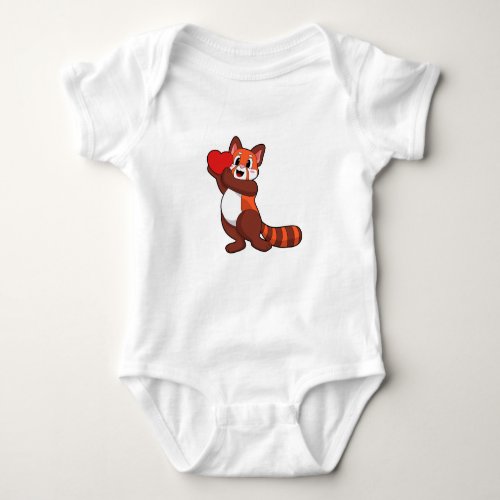 Red panda at Love with HeartPNG Baby Bodysuit