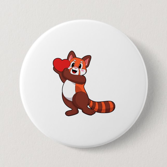 Red panda at Love with Heart.PNG Button (Front)