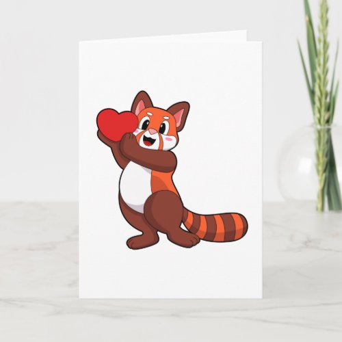 Red panda at Love with HeartPNG Card