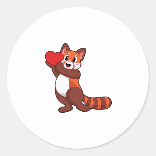Red panda at Love with HeartPNG Classic Round Sticker