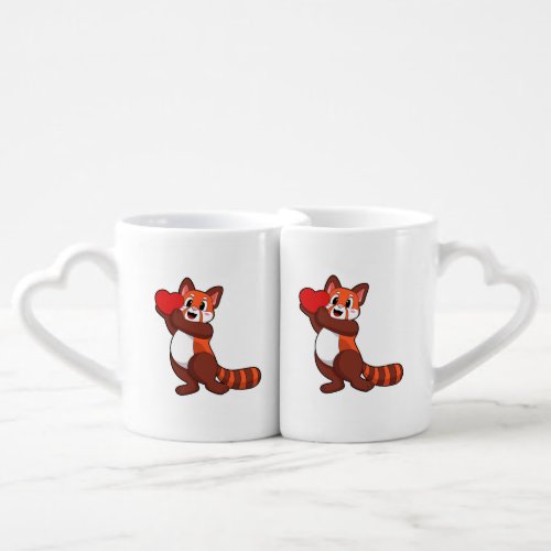Red panda at Love with HeartPNG Coffee Mug Set