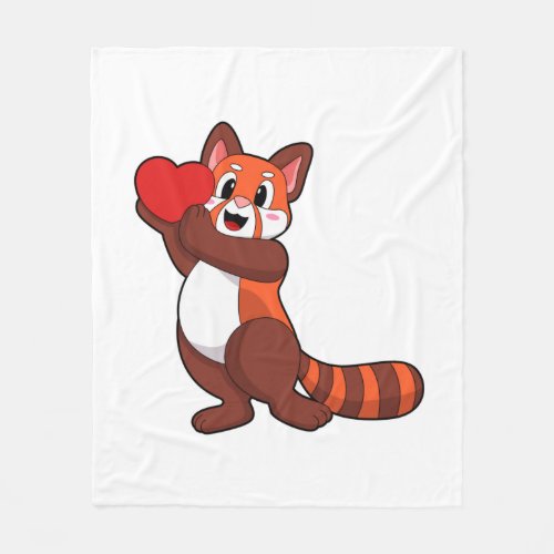 Red panda at Love with HeartPNG Fleece Blanket