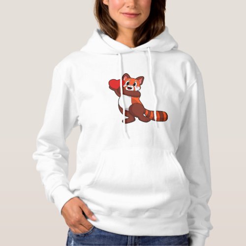 Red panda at Love with HeartPNG Hoodie
