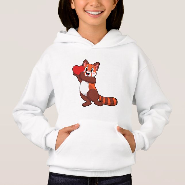 Red panda at Love with Heart.PNG Hoodie (Front)
