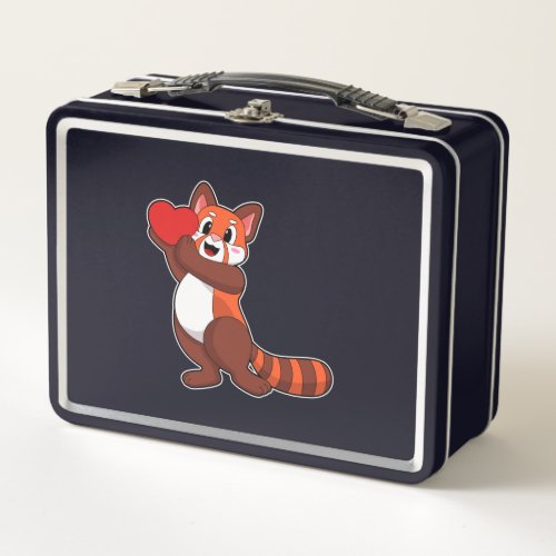 Red panda at Love with HeartPNG Metal Lunch Box