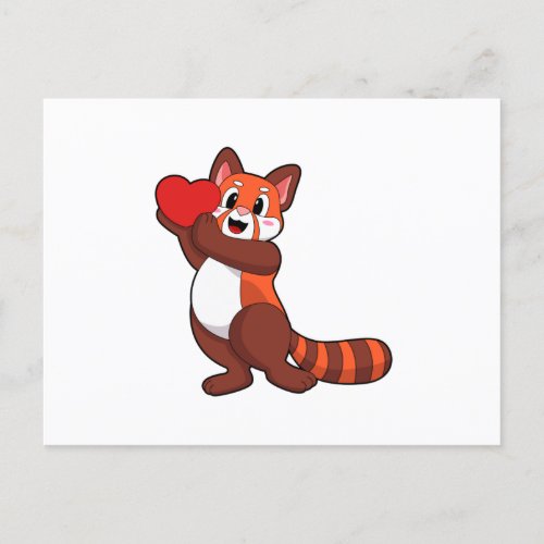 Red panda at Love with HeartPNG Postcard