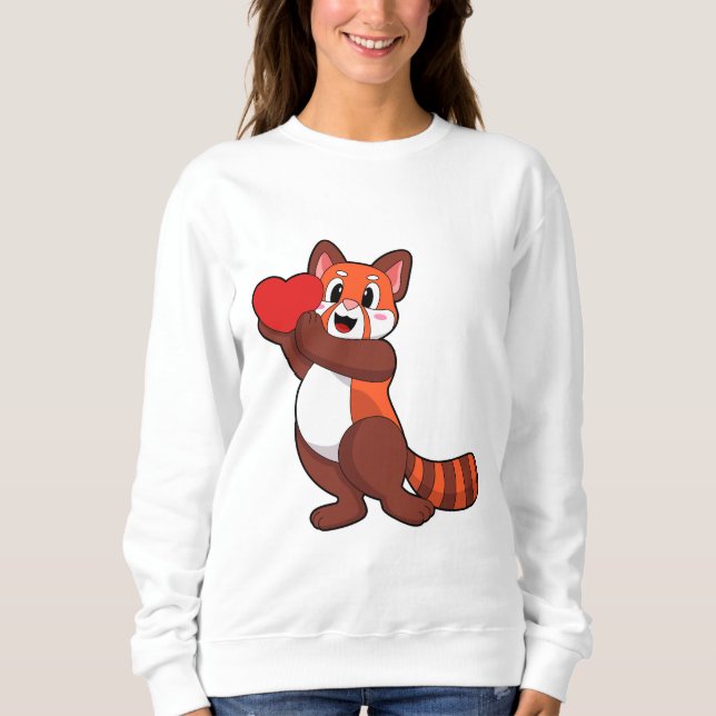 Red panda at Love with Heart.PNG Sweatshirt (Front)