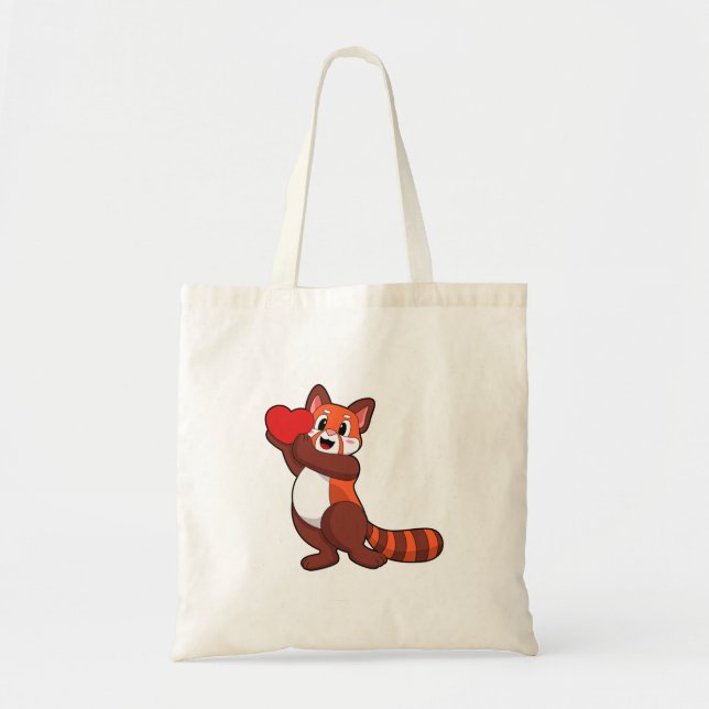 Red panda at Love with Heart.PNG Tote Bag (Front)