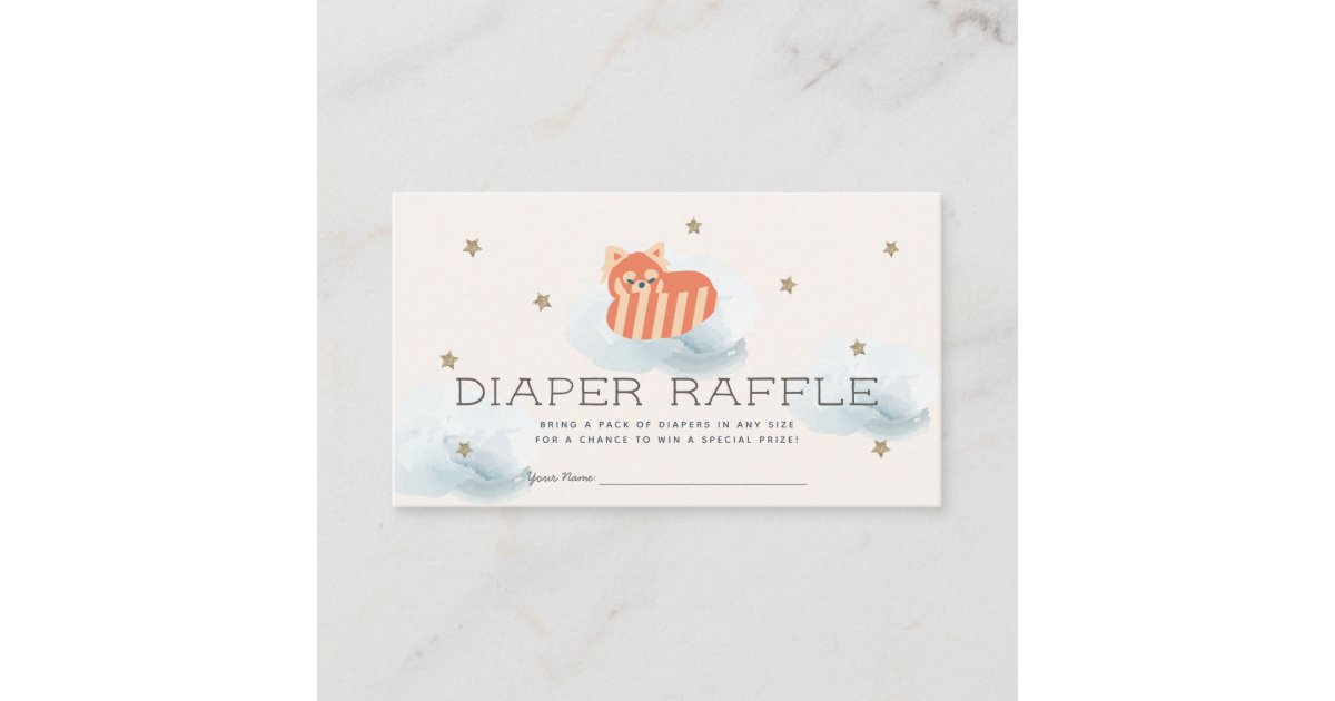 Red Panda Baby Shower Diaper Raffle Ticket Enclosure Card | Zazzle