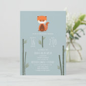 Red Panda Bamboo Blue Boy Baby Shower Invitation (Standing Front)