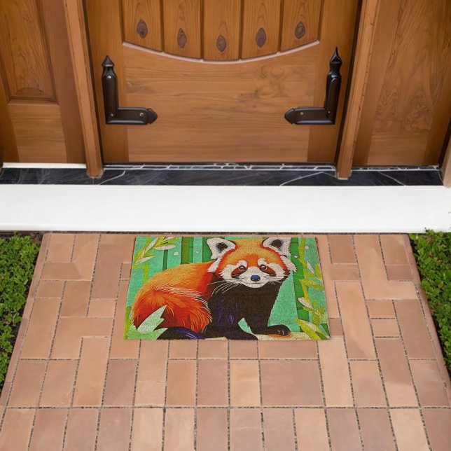 Red Panda Bamboo Forest Fiber Doormat (Insitu (Outdoor))
