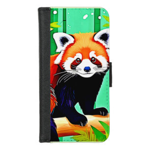 Red Panda Bamboo Forest iPhone 8/7 Wallet Case