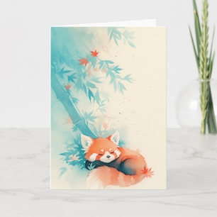 Red Panda Bamboo Forest Nap Card