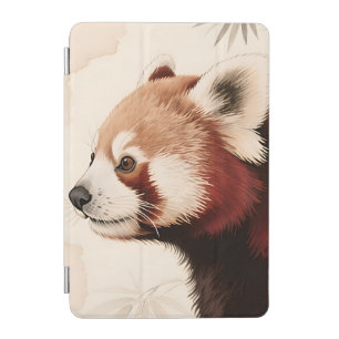 Red Panda Bamboo Watercolor Portrait iPad Mini Cover