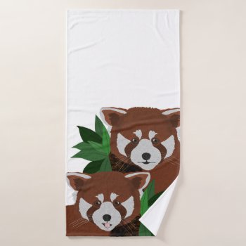 Red Panda Bath Towel by ellejai at Zazzle