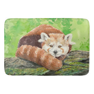 Red panda bathroom mat