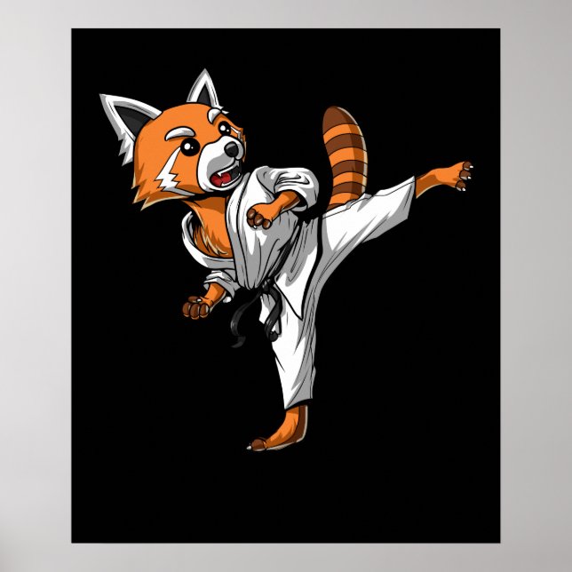 Red Panda Bear Karate Poster (Front)