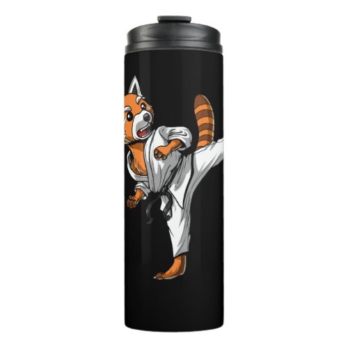 Red Panda Bear Karate Thermal Tumbler