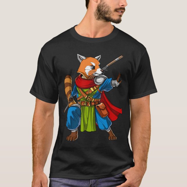 Red Panda Bear Ninja T-Shirt (Front)