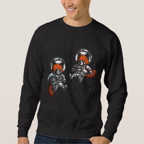 Red Panda Bear Space Astronauts Animal Lover Panda Sweatshirt