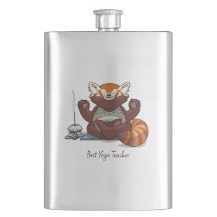 Red Panda Best Yoga Teacher Gift Animal Artwork Flask