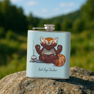 Red Panda Best Yoga Teacher Gift Animal Artwork Flask