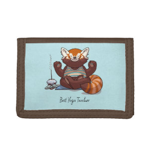 Red Panda Best Yoga Teacher Gift Animal Artwork Tri-fold Wallet