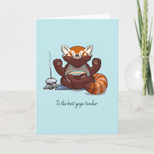 Red Panda Best Yoga Teacher Thank You Artwork Card