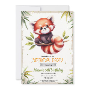 Red Panda Birthday Invitation